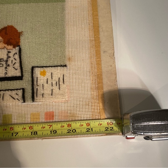 Vintage Norman Rockwell Needlepoint Large Wall Art Doctor Office 70s 18”x20” - Picture 10 of 11